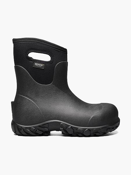 BOGS Boots Deutschland - Workman Mid Comp Toe Gummi Arbeitsstiefel Herren Schwarz DE58629